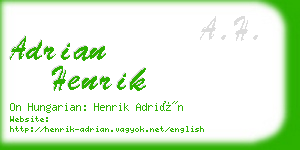 adrian henrik business card